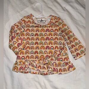 Rare Editions Rainbow Print Kids Top - Multicolor